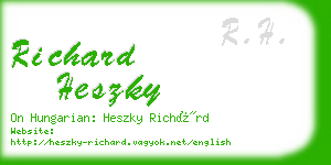 richard heszky business card